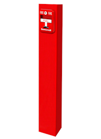 pull station, tower, red, outdoor, pedestal, post, fire
