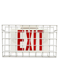 wire guard, wire cage, exit signs, emergency lights, exit cover, Exit guard, gymnasium guard, clock guard