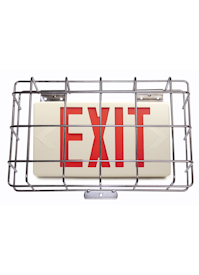 wire guard, wire cage, exit signs, emergency lights, exit cover, Exit guard, gymnasium guard, clock guard