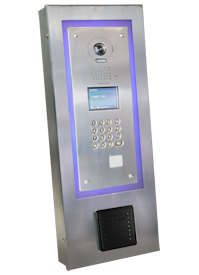 Wall mount, custom, stainless steel, control panel, display, LED, access control, intercom, telephone, card reader