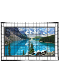 TV screen guard, large display, HDTV, smart TV, guard, cover, cage, fence, cover, screen guard, flat panel, low profile, VESA